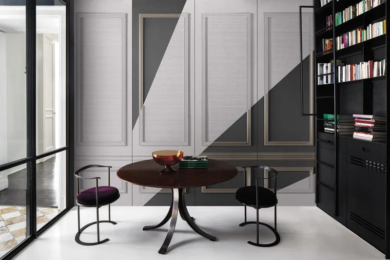 Gri Beyaz Diyagonal Geometrik Duvar Kağıdı